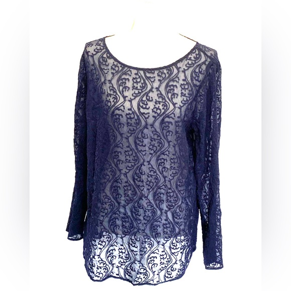 LOFT Tops - 💜 2/$25 Sheer Black XSP/Extra Small Petite Long Sleeve Shirt